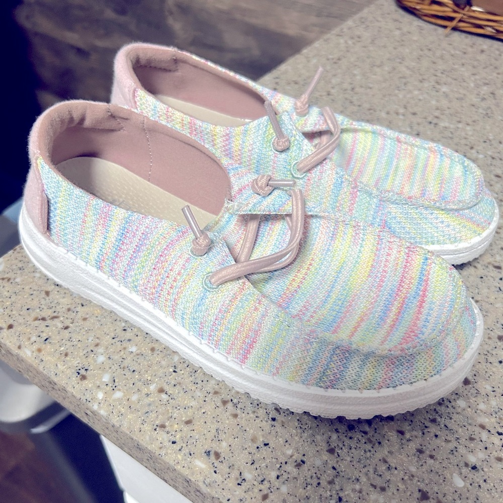 Kids Hey Dude Wendy Multicolor Rainbow Shoe 2Y